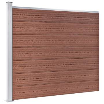 Fence Panel Set WPC 699x146 cm Brown | Durable Garden Privacy