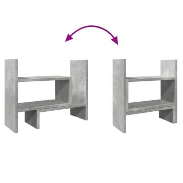 Concrete Grey Desk Organiser - Stylish & Durable Storage