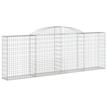 Arched Gabion Baskets - 15 pcs Galvanised Iron | Hipomarket UK