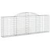 Arched Gabion Baskets - 15 pcs Galvanised Iron | Hipomarket UK