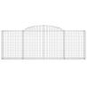 Arched Gabion Baskets - 15 pcs Galvanised Iron | Hipomarket UK