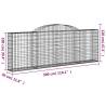 Arched Gabion Baskets - 15 pcs Galvanised Iron | Hipomarket UK