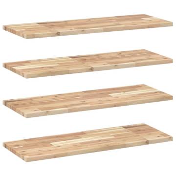 Floating Shelves 4 pcs | Solid Acacia Wood - 80x30x2 cm