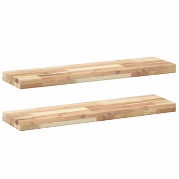 Floating Shelves 2 pcs - Solid Acacia Wood | HipoMarket UK