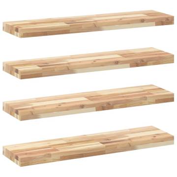 Floating Shelves 4 pcs - Untreated Solid Wood Acacia | HipoMarket