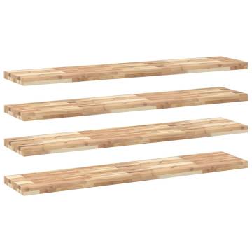 Floating Shelves - 4 pcs Acacia Wood 140x30x4 cm | HipoMarket