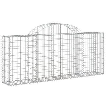 Arched Gabion Baskets - 30 pcs Galvanised Iron Garden Barrier