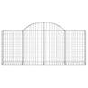 Arched Gabion Baskets - 30 pcs Galvanised Iron Garden Barrier