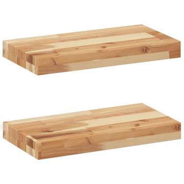 Floating Shelves 2 pcs - Solid Acacia Wood | HipoMarket UK