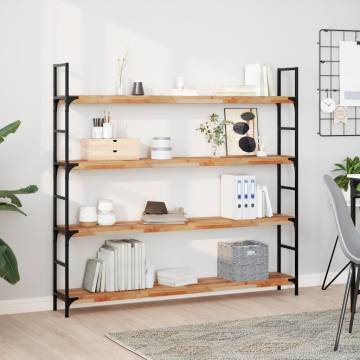 Elegant 4-Piece Floating Shelves in Solid Acacia Wood