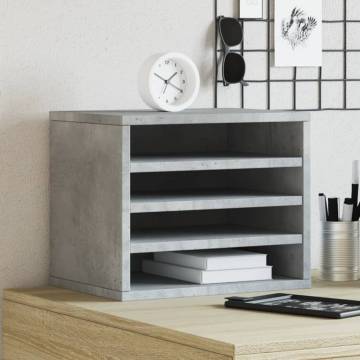 Desk Organiser Concrete Grey - Stylish & Durable Storage Solution