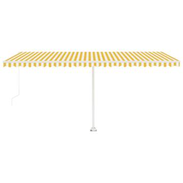 Freestanding Retractable Awning 500x350 cm - Yellow/White