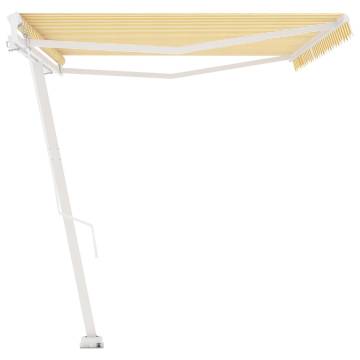 Freestanding Retractable Awning 500x350 cm - Yellow/White