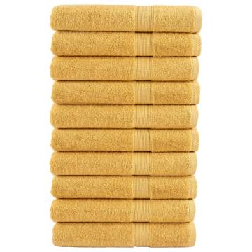 Premium SOLUND Towels 10pcs Gold 100x200cm 600gsm - Hipo Market