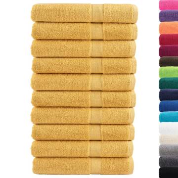 Premium SOLUND Towels 10pcs Gold 100x200cm 600gsm - Hipo Market