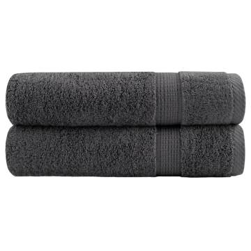 Premium Bath Towels SOLUND 2pcs Anthracite 100x150cm - Hipomarket