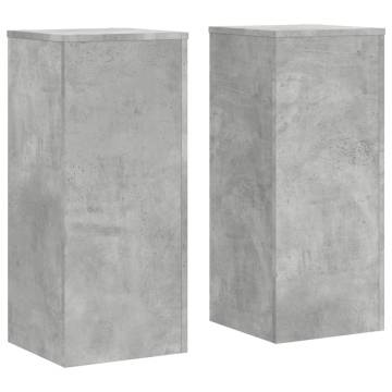 Concrete Grey Plant Stands - 2 pcs | 30x30x70 cm | Durable Design