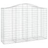 Arched Gabion Baskets - 8 pcs Galvanised Iron | HiPoMarket