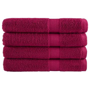 Premium SOLUND Towels - 4pcs Bordeaux 100x200cm | Hipomarket