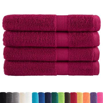 Premium SOLUND Towels - 4pcs Bordeaux 100x200cm | Hipomarket