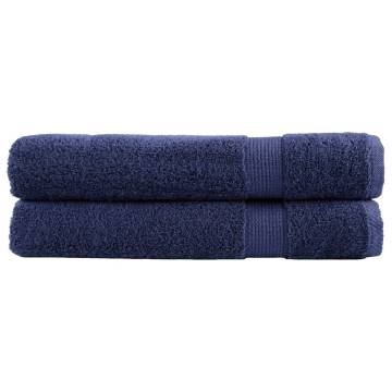 Premium Navy Blue Towels SOLUND - 2pcs 100x200cm 600gsm