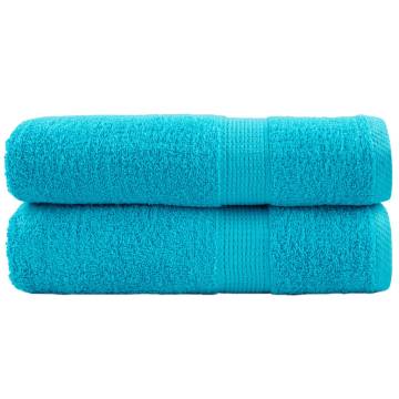 Premium Hand Towels SOLUND 2 pcs Turquoise 50x100 cm