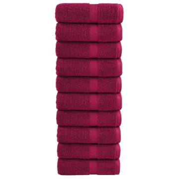 Premium Guest Towels SOLUND 10pcs - Bordeaux 30x50cm