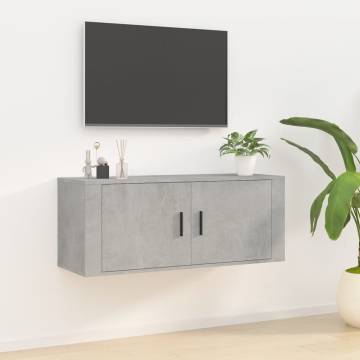 Wall Mounted TV Cabinet Concrete Grey - Stylish Storage Solution