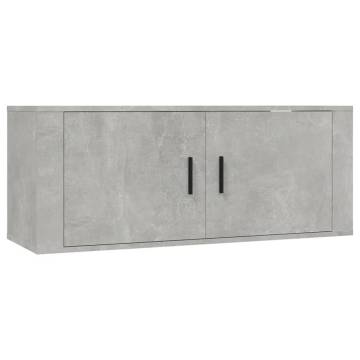 Wall Mounted TV Cabinet Concrete Grey - Stylish Storage Solution