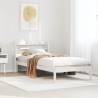 White Bed Frame with Headboard - Small Single 75x190 cm