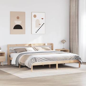 Super King Bed Frame with Headboard - Solid Pine 180x200 cm