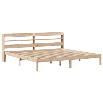 Super King Bed Frame with Headboard - Solid Pine 180x200 cm