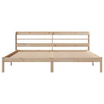 Super King Bed Frame with Headboard - Solid Pine 180x200 cm