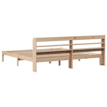 Super King Bed Frame with Headboard - Solid Pine 180x200 cm