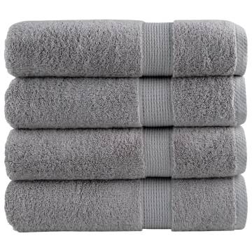 Premium Hand Towels SOLUND 4pcs Grey 50x100cm - Soft & Absorbent