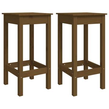 5 Piece Bar Set - Honey Brown Solid Wood Pine | HipoMarket