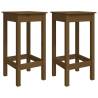 5 Piece Bar Set - Honey Brown Solid Wood Pine | HipoMarket