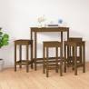 5 Piece Bar Set - Honey Brown Solid Wood Pine | HipoMarket