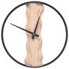 Elegant Brown Wall Clock | Ø35 cm Iron & Oak Wood Decor