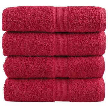 Premium Red Guest Towels SOLUND - 4 pcs, 30x50 cm | HipoMarket