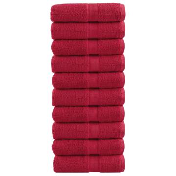 Premium Red Guest Towels SOLUND | 10 pcs 600 gsm - Hipomarket