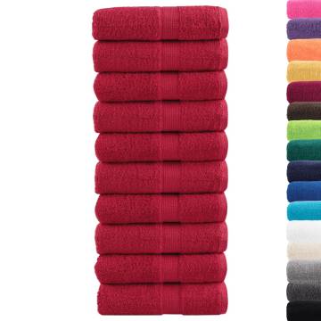 Premium Red Guest Towels SOLUND | 10 pcs 600 gsm - Hipomarket