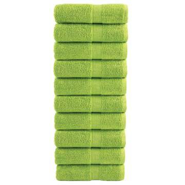 Premium Guest Towels SOLUND 10 pcs - Apple Green 600 GSM