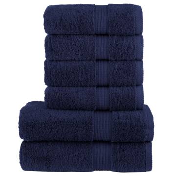 6 Piece Premium Towel Set SOLUND Navy Blue - 600 gsm Quality