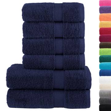 6 Piece Premium Towel Set SOLUND Navy Blue - 600 gsm Quality