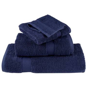 6 Piece Premium Towel Set SOLUND Navy Blue - 600 gsm Quality