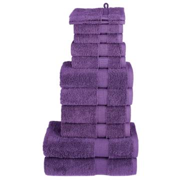 12 Piece Premium Towel Set SOLUND Purple - 600 gsm Luxury