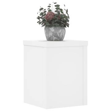 White Plant Stands - 2 pcs - 15x15x20 cm Engineered Wood