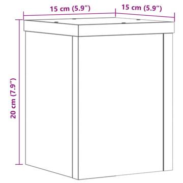 White Plant Stands - 2 pcs - 15x15x20 cm Engineered Wood