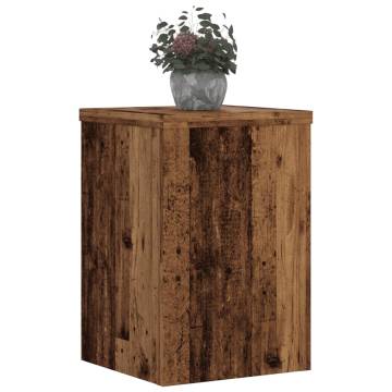 2 pcs Plant Stands in Old Wood - Engineered Wood 20x20x30 cm